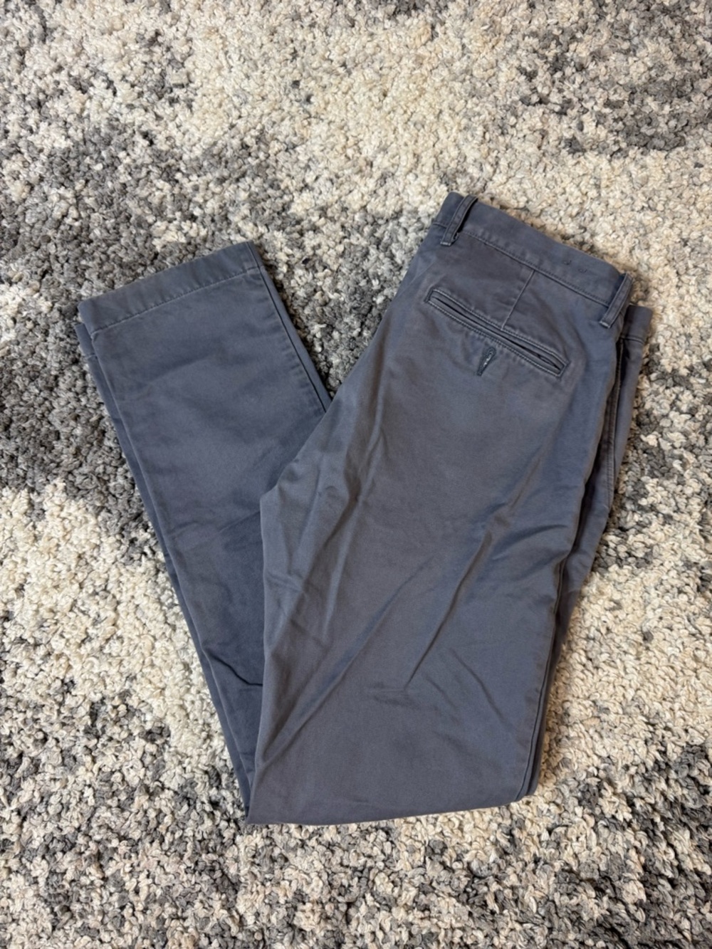 J Crew, Men's Business Casual Flat Front Chino Pants in Gray, US Size: 32x32